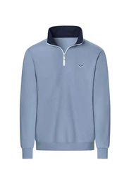 Trigema Sweatshirt mit Kragen und Reißverschluss 