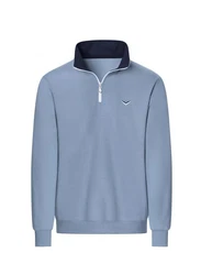 Trigema Sweatshirt mit Kragen und Reißverschluss 