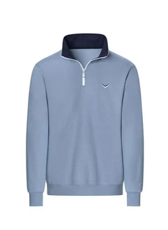 Trigema Sweatshirt mit Kragen und Reißverschluss