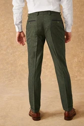 Next Slim Fit Donegal Anzughose mit Besatz 