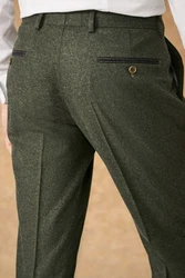 Next Slim Fit Donegal Anzughose mit Besatz 