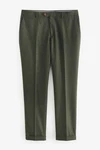Next Slim Fit Donegal Anzughose mit Besatz Dunkelgrün/Khaki