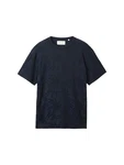 TOM TAILOR T-Shirt Jacquard Dunkelblau/Blau