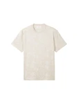 TOM TAILOR T-Shirt Jacquard Khaki/Weiß/Beige