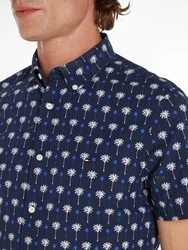 Tommy Hilfiger Kurzarmhemd MINI PALM PRINT SF SHIRT desert sky/multi