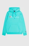 Champion Herren Hoodie Sweatshirt Pullover Logo Kapuze Einfarbig Türkis/Grün