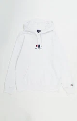 Champion Sweatshirt Hooded Sweatshirt mit neuem Champion-Logo White