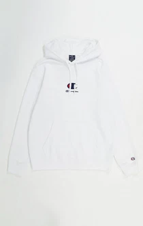 Champion Sweatshirt Hooded Sweatshirt mit neuem Champion-Logo White