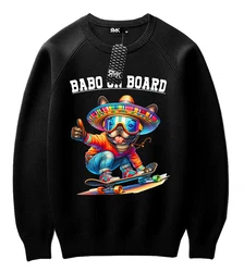 RMK Rundhalspullover Herren Langarmshirt Sweatshirt Pulli Gold/Schwarz