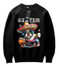 RMK Rundhalspullover Herren Langarmshirt Sweatshirt Pulli Schwarz/Braun/Dunkelgrau/Lila/Mischfarben