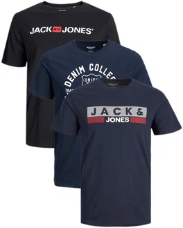 Jack & Jones Plus Print-Shirt Spar-Set 3er-Pack Big Size Shirt Dunkelblau Jack & Jones Plus Print-Shirt Spar-Set 3er-Pack Big Size Shirt Dunkelblau
