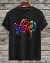 RMK T-Shirt Herren Shirt kurzarm Rundhals Basic Liebe Print Schwarz/Mischfarben
