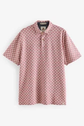 Next Poloshirt Strukturiertes mit Print Rot/Rosa