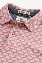 Next Poloshirt Strukturiertes mit Print Rot/Rosa