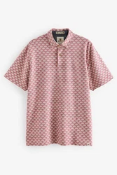 Next Poloshirt Strukturiertes mit Print Rot/Rosa