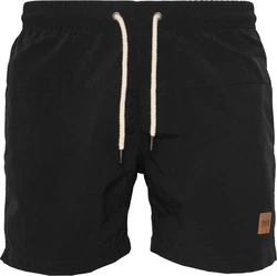URBAN CLASSICS Badeshorts Block Swim Shorts Dunkelblau/Blau/Schwarz