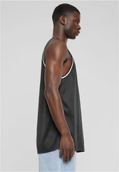 URBAN CLASSICS T-Shirt Mesh Tanktop Schwarz/Grau/Dunkelgrau
