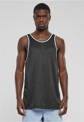 URBAN CLASSICS T-Shirt Mesh Tanktop Schwarz/Grau/Dunkelgrau