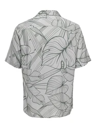 ONLY & SONS Kurzarmhemd Hemd mit Resort Kragen 7346 Hellgrau