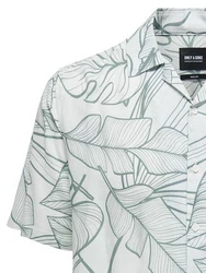 ONLY & SONS Kurzarmhemd Hemd mit Resort Kragen 7346 Weiß