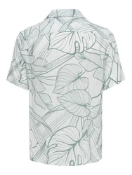 ONLY & SONS Kurzarmhemd Hemd mit Resort Kragen 7346 Weiß