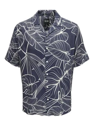 ONLY & SONS Kurzarmhemd Hemd mit Resort Kragen 7346 Blau