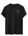 RMK T-Shirt Herren Shirt kurzarm Rundhals Basic Liebe Print Schwarz/Mischfarben