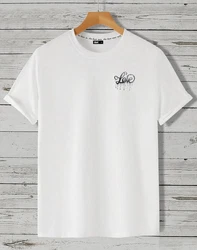 RMK T-Shirt Herren Shirt kurzarm Rundhals Basic Liebe Print Weiß