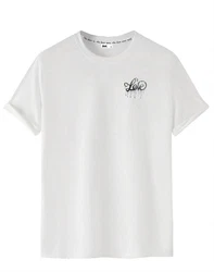 RMK T-Shirt Herren Shirt kurzarm Rundhals Basic Liebe Print Weiß