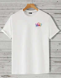 RMK T-Shirt Herren Shirt kurzarm Rundhals Basic Liebe Print Weiß/Lila/Grau