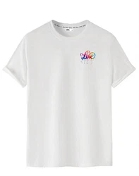 RMK T-Shirt Herren Shirt kurzarm Rundhals Basic Liebe Print Weiß/Lila/Grau