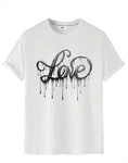 RMK T-Shirt Herren Shirt kurzarm Rundhals Basic Liebe Print Schwarz/Weiß/Silber/Grau/Rosa