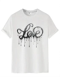 RMK T-Shirt Herren Shirt kurzarm Rundhals Basic Liebe Print Schwarz/Weiß/Silber/Grau/Rosa
