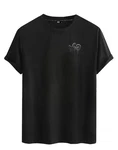 RMK T-Shirt Herren Shirt kurzarm Rundhals Basic Liebe Print Schwarz