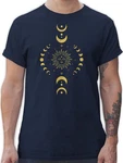 Shirtracer T-Shirt Yoga Namaste Mandala Chakra Yoga Dunkelblau/Lila