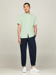 Tommy Hilfiger Kurzarmhemd FLEX GINGHAM RF SHIRT mintgrün/optisch weiß