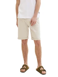 TOM TAILOR Chinoshorts mit Markenlabel Khaki/Weiß/Beige/Creme
