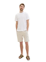 TOM TAILOR Chinoshorts mit Markenlabel Khaki/Weiß/Beige/Creme