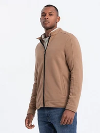 Sweatjacke Herren-Sweatshirt mit Stehkragen im Motorrad-Stil