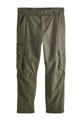 Next Relaxed Fit Funktions-Cargohose mit Gürtel (2-tlg) Khaki/Dunkelgrün