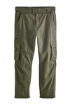 Next Relaxed Fit Funktions-Cargohose mit Gürtel (2-tlg) Khaki/Dunkelgrün