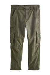 Next Relaxed Fit Funktions-Cargohose mit Gürtel (2-tlg) Khaki/Dunkelgrün