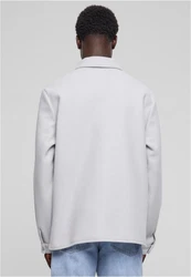 URBAN CLASSICS Langarmhemd Plain Overshirt Hellgrau/Grau