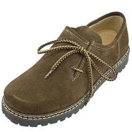 Herren Leder Haferlschuhe Altdorf - Velour Holz, Trachten Mode Schnrschuh