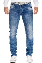 Slim-fit-Jeans Casual Hose BA-CD533 Blau W34/L32 (1-tlg) mit lssiger Stonewashed Waschung