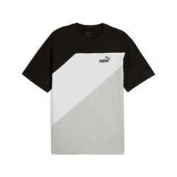 PUMA T-Shirt POWER COLORBLOCK TEE Schwarz/Silber/Dunkelgrau/Grau/Weiß