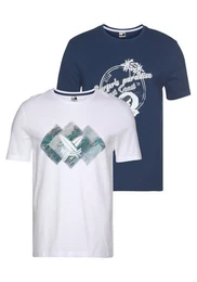 T-Shirt Essentials T-Shirts (Packung, 2er-Pack) kurzrmelig, schmal geschnitten, mit Print, Rundhalsausschnitt
