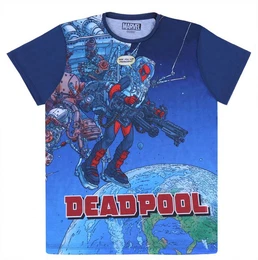 T-Shirt MARVEL Deadpool Dunkelblaues T-Shirt, fr Herren XS