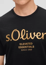 s.Oliver T-Shirt mit Metallic-Logo-Aufdruck 2er Pack 