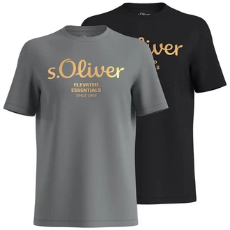 s.Oliver T-Shirt mit Metallic-Logo-Aufdruck 2er Pack s.Oliver T-Shirt mit Metallic-Logo-Aufdruck 2er Pack